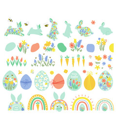 Easter Elements Set Happy Design Elements