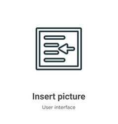 Insert Picture Outline Icon Thin Line Black