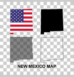 Set Of New Mexico Map United States Of America