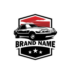 1970s Mustang Car Logo Isolated Side View White