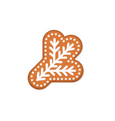 Fir Branch Shaped Christmas Gingerbread Cookie