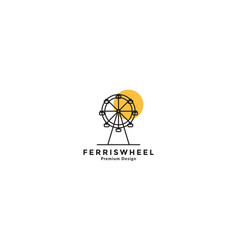 Lines Art Ferris Wheel Logo Symbol Icon Design