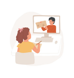 Online Tutoring Isolated Cartoon