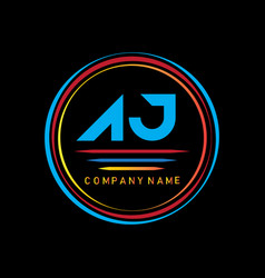 Aj Letter Logo Design On Black Background