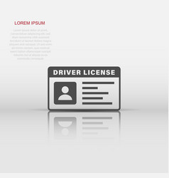 Driver License Icon In Flat Style Id Card