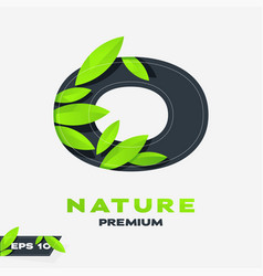 Alphabet O Nature Leaves Logo