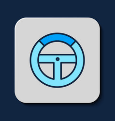 Filled Outline Steering Wheel Icon Isolated