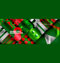 Geometric Background With Green Red And White