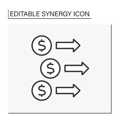 Revenue Synergy Line Icon