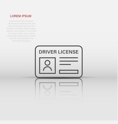 Driver License Icon In Flat Style Id Card