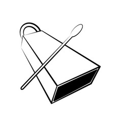 Isolated Cowbell Outline Musical Instrument