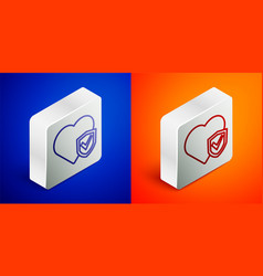 Isometric Line Life Insurance With Shield Icon