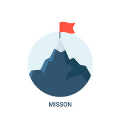 Mountain Flag Mission Flat Icon Success Startup