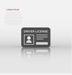 Driver License Icon In Flat Style Id Card