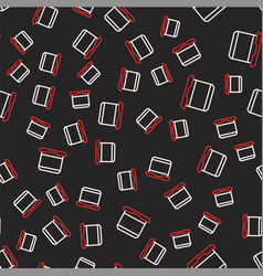 Line Laptop Icon Isolated Seamless Pattern On