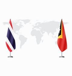 Thailand And East Timor Flags For Official Meeting