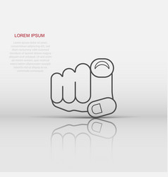 Finger Point Icon In Flat Style Hand Gesture On