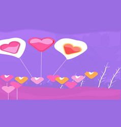 Flat Design Background With Valentine Theme