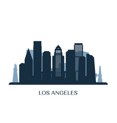 Los Angeles Skyline Monochrome Silhouette