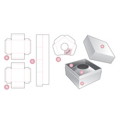 Rigid Box With Hill Insert Die Cut Template Design