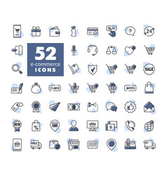 E-commerce Set Icons Shopping And Online Graph