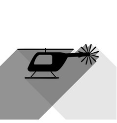 Helicopter Sign Black Icon