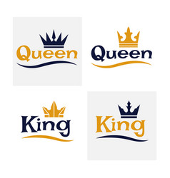 King And Queen Crown Couple Logo Royal Princess