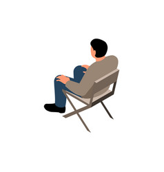 Man In Portable Chair