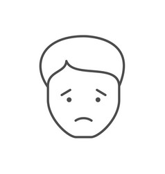 Sad Person Line Outline Icon