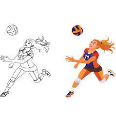 Colorful And Transparent Girl Plays Volleyball