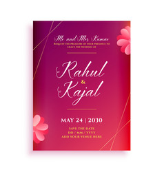 Flower Style Indian Wedding Card Template Design