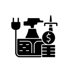 Geothermal Energy Price Black Glyph Icon