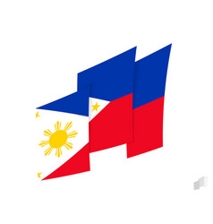 Philippines Flag In An Abstract Ripped Design