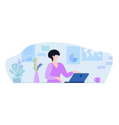 Remote Work Concept Woman At Laptop Books