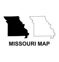 Set Of Missouri Map United States Of America Flat