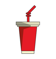 Soda Cup With Straw Cartoon Isolated