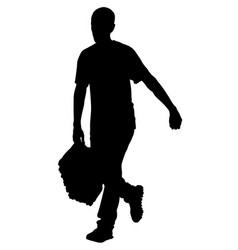 Worker Carrying Box Silhouette