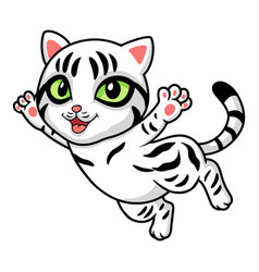 Cute American Short Hair Cat Cartoon Flying