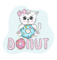 Donut Quote And Cute Kitten