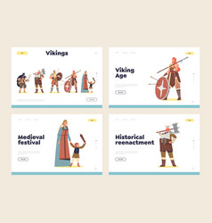 Viking Historical Reenactment Landing Pages Set