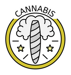 Cannabis Cigar Logo Outline Style