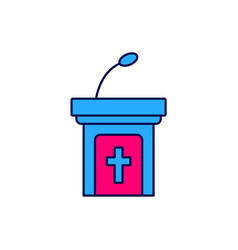 Filled Outline Church Sermon Tribune Icon Isolated