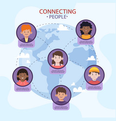 Flat Design Connecting People Infographic Template