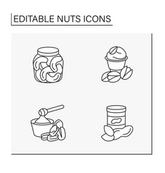 Nuts Line Icons Set