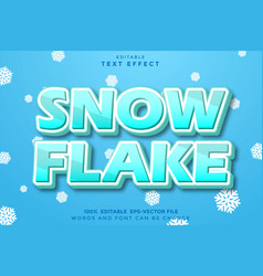 Snow Flake Editable Text Effect 3d Cartoon Style