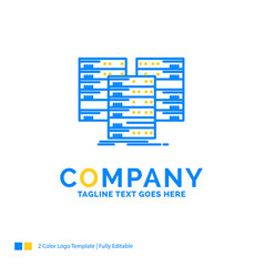 Center Centre Data Database Server Blue Yellow