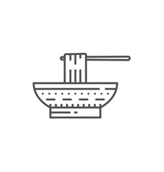 Chinese Noodles Chopsticks In Bowl Isolated Icon