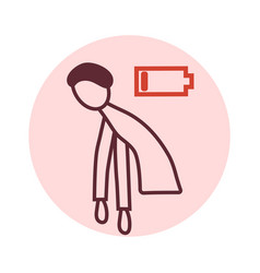 Exhausted No Energy Icon Linear Pictogram