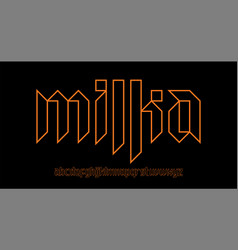 Mika Font Display Line Outline Cyber Sharp