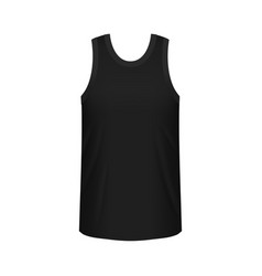 Realistic Black Male Singlet Mockup Front View